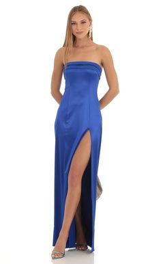 Nicholya Satin Pleated Strapless Maxi Dress in Royal Blue Classy Prom Dresses Elegant, Ring Dance Dresses, Royal Blue Bridesmaid Dresses, Silk Prom Dress, Matric Dance, Navy Blue Prom Dresses, Gorgeous Maxi Dresses, Royal Blue Prom Dresses, Strapless Prom Dresses