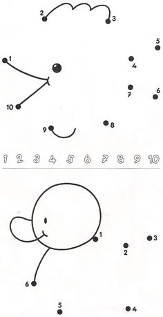 the numbers and symbols for an animal dot to dot game