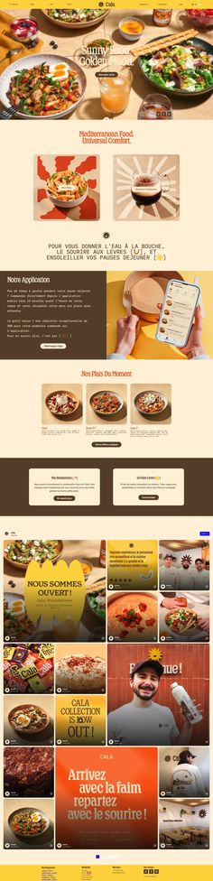 an image of a website page with food items on it