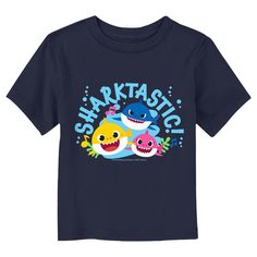 Join parents and kids alike for the viral children's chant that originated as a campfire song with officially licensed apparel for the whole family from the popular YouTube song, Baby Shark! This Toddlers' Baby Shark Sharktastic Family T-Shirt features a graphic of Baby, Mommy, and Daddy Shark swimming with the word: "Sharktastic," across the front. Grab some new Baby Shark apparel today and sing along to all your favorite songs in style! Baby Shark Birthday Shirt, Baby Shark T Shirts Family, Baby Shark Shorts, Baby Shark Birthday Party Boy T-shirts & Tank Tops, Baby Shark Room Bed Bath & Beyond, Youtube Songs, Campfire Songs, Shark Swimming, Baby Shark