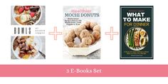 three books about healthy eating and what to make for dinner, including 3 e - books set