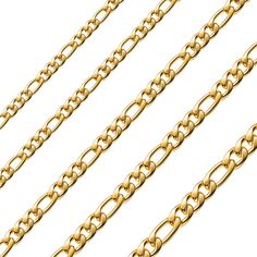 PRICES MAY VARY. 4mm Wide 18 Inches Length Chain Necklace, As Necklace, Also Suit for Men's Pendant These Figaro Chains Are Made of Stainless Steel Which 18k Gold Plated，Is Allergy Safety Non-irritating to Skins, Comfortable and Affordable Improved Long Lobster Clasp, Easy to Use and Better Quality; Gift-Package Available-Ready For Gifting 90-Day Money Back Guarantee or Exchange Figaro Necklace, Chain For Men, Figaro Chain Necklace, Gold Chains For Men, Figaro Chains, Figaro Chain, Jewelry Images, Mens Pendant, Gold Chain Necklace