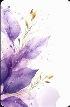 purple and gold leaves on a white background