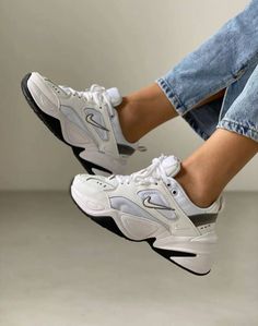 نایکی تکنو ام 2 کی سفید طوسی || Nike Tekno M2K White Gray (کد 213) Nike M2k, Nike Huarache, Saucony Sneaker, Sneakers Nike