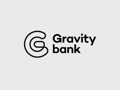 the gravity bank logo is shown in black on a light gray background, with an e - letter at the bottom