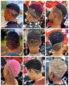 Hair Cuts For Black Women, Fade Haircut Women, Short Natural Haircuts, Short Hair Designs, Fade Hair, Shaved Hair Cuts, Shaved Side Hairstyles, Shaved Hair Designs, Natural Hair Cuts