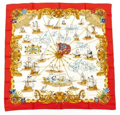 Hermes Silk Scarf Carre 90  "VOILES DE LUMIERE" Red Silk Scarf Brand : HERMES Design by Joachim Metz  Issued 1995 Item : Scarf Size : 90cm * 90cm Material : 100% Silk Condition Score: B -- Buying Guide -- If you are buying a gift or an item in very good condition, we recommend that you choose at least B+ condition or higher. B condition is for daily use, C-D condition is too bad for daily use. (For the same type of item, the higher the price, the better the condition.) [Condition Rate] S or N - New or MINT Excellent condition no noticeable damage. A - Good condition no noticeable damage. B - Used condition may have light damage(with some scratches and stains.). C - Heavily Used (some scratches , a soiled or discolored appearance) D - Vintage or Junk badly damaged must check explanation.nee Red Silk Scarf, Red Silk, Silk Scarf, Scarf Wrap, Gift Shop, Selling On Etsy, Etsy App, Mint, Sell On Etsy