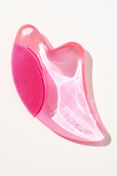 The PUFF Eraser is a two-in-one gua sha that's shaped to massage facial muscles, working to help relieve tension and contour the face. Its silicone scrubber features two different bristle textures, promoting a deep cleaning of the skin. | PUFF Eraser: 2-in-1 Gua Sha by Makeup Eraser in Pink, Polyester at Anthropologie Gua Sha Pink, Pink Face Roller, Make Up Eraser, Silicone Scrubber, Skincare Ideas, Pink Eraser, Makeup Eraser, Facial Muscles, Skin Care Serum