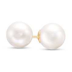 Simply sublime, these pearl stud earrings from the Imperial® Collection exude sophistication. Expertly designed, each anytime earring showcases a luminous 7.0-7.5mm cultured freshwater pearl. Buffed to a brilliant luster, this 14K gold post earrings secure comfortably with friction backs. Peoples Jewellers, Pearl Types, Freshwater Cultured Pearls, Pearl Stud Earrings, Pearl Studs, Earring Backs, Cultured Pearls, Jewelry Branding, Gemstone Earrings