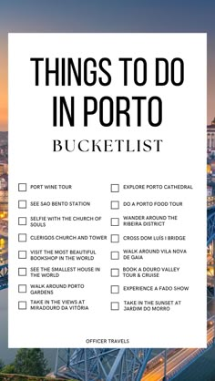 the top things to do in porto bucket list