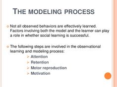 the modeling process is an important tool for learning how to use it