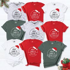 Most Likely Christmas Shirt, Santa Custom Shirt, Family Christmas T-Shirt, Party Shirt, Matching Group Christmas Shirt, tees For Christmas, HI! Welcome to my store, I'm delighted to see you here. My store's main goal is to provide you with premium everyday apparel with the best graphic t-shirts. I see you as a friend, not just a customer. I'm sure you'll love my designs. You can order the same design 4XL and 5XL large sizes from the link, please specify the details in the order note.   https://e Christmas Shopping Shirts For Women, Christmas Team Shirts, Family Christmas Themes Outfits, Matching Christmas Shirts Families, Family Christmas Shirts Svg, Funny Christmas Shirts Family, Family Christmas Tshirt Ideas, Most Likely Shirts, Most Likely Christmas Shirts