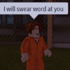 an animated image of a person with a thought bubble saying i will swear word at you