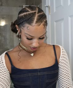 Protective Styles No Added Hair, Braids Into Ponytail Natural Hair, Cornrows Bun, Mixed Curly Hair, Quick Natural Hair Styles, Braided Cornrow Hairstyles, Quick Braided Hairstyles, Protective Hairstyles Braids, Curly Hair Styles Easy