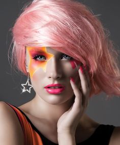 Gem inspired makeup #retro #80s #doll Don't judge my fascination with Jem. She was my idle when I was a kid Clown Wig, Fantasy Make-up, Kelly Thompson, Behind Blue Eyes, Jem And The Holograms, Halloween Make Up, Make Up Looks, Fantasy Makeup