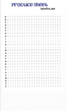 an image of a page with words and numbers on it, including the word'practice sheet