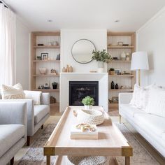 a living room filled with furniture and a fire place