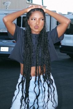 Box Braids Hairstyles For Black Women, Cute Box Braids Hairstyles, Protective Hairstyles Braids, Pretty Braided Hairstyles, Girls Hairstyles Braids, Girls Braids, Braided Hairstyles For Black Women, Box Braids Hairstyles, Braids For Black Hair