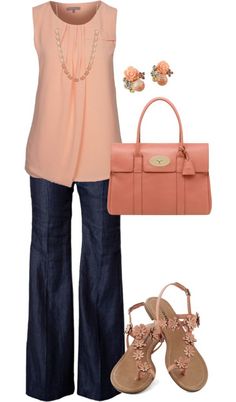 Shirt and purse. Like the color Summer Work Outfits, Fashion Mode, Pink Shirt, Work Fashion, Look Fashion, Stitch Fix, Work Outfit