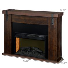 an image of a fireplace with the measurements