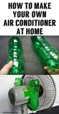 an air conditioner that is green and has the words how to make your own air conditioner at home