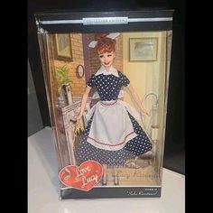 New, Never Taken Out Of Box. Selling Late Mother-N-Law's Collector Items. Smoke Free Home. This Barbie Doll Is A Must-Have For Collectors And Fans Of The Classic Tv Show, I Love Lucy. This Particular Edition Features The Iconic Character, Barbie, Dressed As A Sales Representative From The Show's 2004 Episode, Sales Resistance. The Doll Comes In Its Original, Unopened Packaging And Is Part Of The Collector Edition Of The I Love Lucy Collection. Iconic Barbies, I Love Lucy Episodes, Play Sims, Barbie Toys, Sales Representative, Love Lucy, I Love Lucy, Classic Tv, Diy Dollhouse