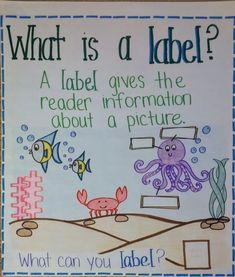 a poster that says what is a label? with an octopus and crab on it