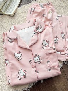 New Pink Hello Kitty Velvet Pajamas Suit for Women in Winter Y2k Student Warm Home Casual Sleepwear Pajamas Hello Kitty, Hello Kitty Pajamas, Hello Kitty Products, Velvet Pajamas, Casual Sleepwear, Winter Y2k, Cute Pjs, Pajama Suit, Pink Hello Kitty