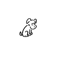 a black and white drawing of a dog