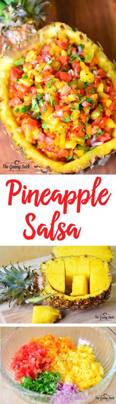 pineapple salsa in a glass pie dish