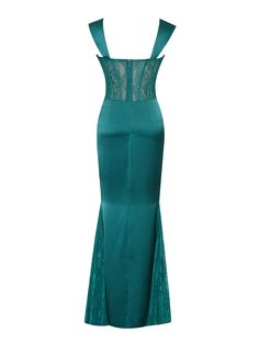 Indulge in the allure and romance of our latest creation. Introducing the Callista, meticulously crafted from teal satin to envelop you in luxury. This strapless masterpiece boasts a timeless sweetheart neckline, complemented by bones and padded cups for a supportive and flattering fit. Revel in the sophisticated charm of the lace-paneled corset and side sway, adding an irresistible allure to your ensemble. With an invisible zipper ensuring the elegance and grace. Perfect for any special occasio Green Evening Dress With Corset Back For Gala, Elegant Green Corset Dress With Boned Bodice, Fitted Green Corset Dress For Gala, Green Fitted Corset Dress For Gala, Elegant Green Corset Dress For Prom Season, Elegant Green Corset Dress For Prom, Formal Green Evening Dress With Corset Back, Green Evening Dress With Corset Back For Formal Occasions, Green Corset Back Evening Dress For Formal Occasions