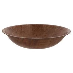 a wooden bowl on a white background