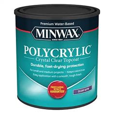 a can of polycrylic is shown on a white background with the words'minwax crystal clear topcoat '