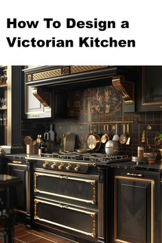 victorian kitchen Dark Victorian Kitchen, Victorian Pantry, Victorian Home Kitchen, Victorian Kitchen Cabinets, Kitchen Art Deco