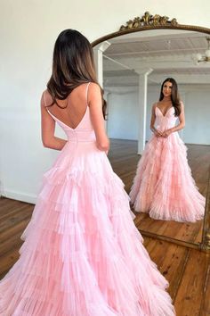 Layered Maxi Dress, Trendy Fringe, Pink Tulle Skirt, Pink Tulle Dress, Tulle Neckline, Floral Prom Dresses, Life Thoughts, Pink Tulle, Pink Maxi Dress