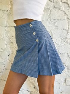 The Skirt - Blue Pinstripe – SCOUT GOODS Wrap Mini Skirt, Clothes Ideas, Blue Skirt, Upcycle Clothes, Skirt Outfits, Diy Clothes, Dress Skirt, Vintage Dresses, Mini Skirt