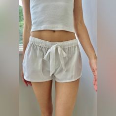 Nwt Brandy Melville Soft Cotton Pajama Shorts With Two Button Details, An Elastic Waistband, And Silk Drawstring. Says It Is A Size S/M On The Website, But Fits More Like A Small And Is Low Rise. So Comfy And Cozy! Summer Pajama Shorts For Loungewear, Summer Loungewear Pajama Shorts, Pajama Shorts With Elastic Waistband For Bedtime, Elastic Waistband Pajama Shorts For Bedtime, Relaxed Fit Bedtime Shorts With Elastic Waistband, Relaxed Fit Shorts With Elastic Waistband For Bedtime, Sleep Shorts With Elastic Waistband, Sleepover Pajama Shorts With Elastic Waistband, Relaxed Fit Elastic Waistband Shorts For Bedtime