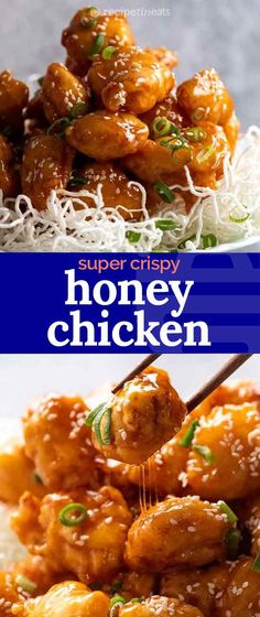 honey chicken with sesame seeds and parmesan cheese