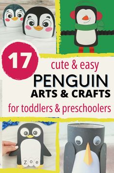 Penguin crafts Diy Penguin Crafts, Penguin Crafts Preschool, Diy Penguin, Easy Preschool Crafts, Crafts For Preschoolers, Penguin Crafts, Diy Preschool, Holiday Activities For Kids, Winter Holiday Crafts