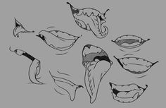 an image of mouth expressions drawn in black and white