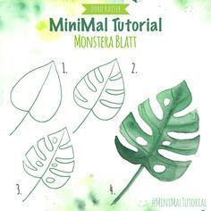 the instructions for how to draw a monster leaf