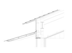 an architectural drawing of the corner section of a building with metal bars on each side