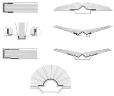 an image of architectural drawings showing the different angles and materials used to design the building