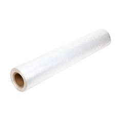 a roll of white plastic film on a white background