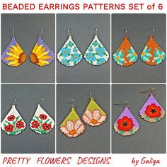 the beaded earrings patterns set of 6