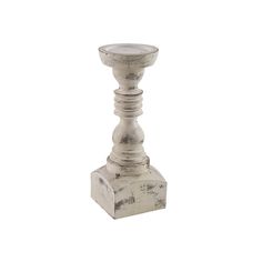 an old white wooden candle holder on a white background