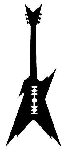 a black and white image of an electric guitar with its neck cut out in the shape of a star