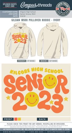 Cheer Senior Shirt Ideas, Class Apparel Ideas, Class Of 2023 Design, Senior Class Shirt Ideas 2024, High School Tshirt Ideas, Class Of Hoodies Design, Class T Shirts High School, Class Of 2023 Shirt