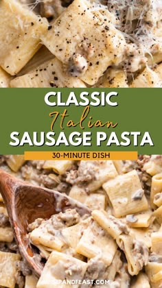 This Classic Italian Sausage Pasta Dish combines the warmth of Italian cuisine with a rich, flavorful sauce that pairs perfectly with pasta. The seasoned sausage adds depth, while the creamy base balances it for a mouthwatering experience. Ideal for those who love traditional pasta recipes, this dish is both comforting and indulgent. Hot Italian Sausage Recipes, Pasta With Italian Sausage, Italian Sausage Recipes Pasta, Traditional Pasta, Sausage Pasta Recipes, Creamy Pasta Dishes, Frugal Recipes