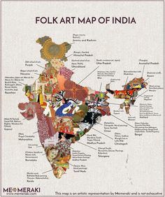 an illustrated map of india with all the major cities and their respective names on it